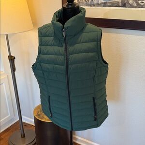 Nautica women’s down puffer quilted hunter green winter vest XXL EUC
